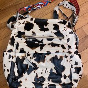 Cow print backpack